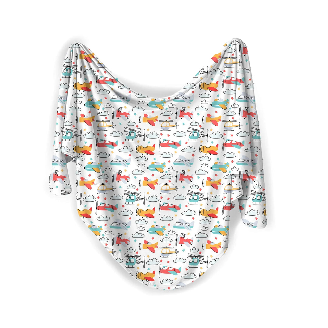 Airplanes and Helicopters Swaddle Blanket - Zumbamboo