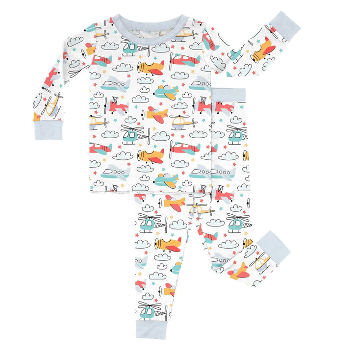 Airplanes And Helicopters Two Piece Pajama Set , Airplanes And Helicopters Two Piece Pajama Set - 12-18M
