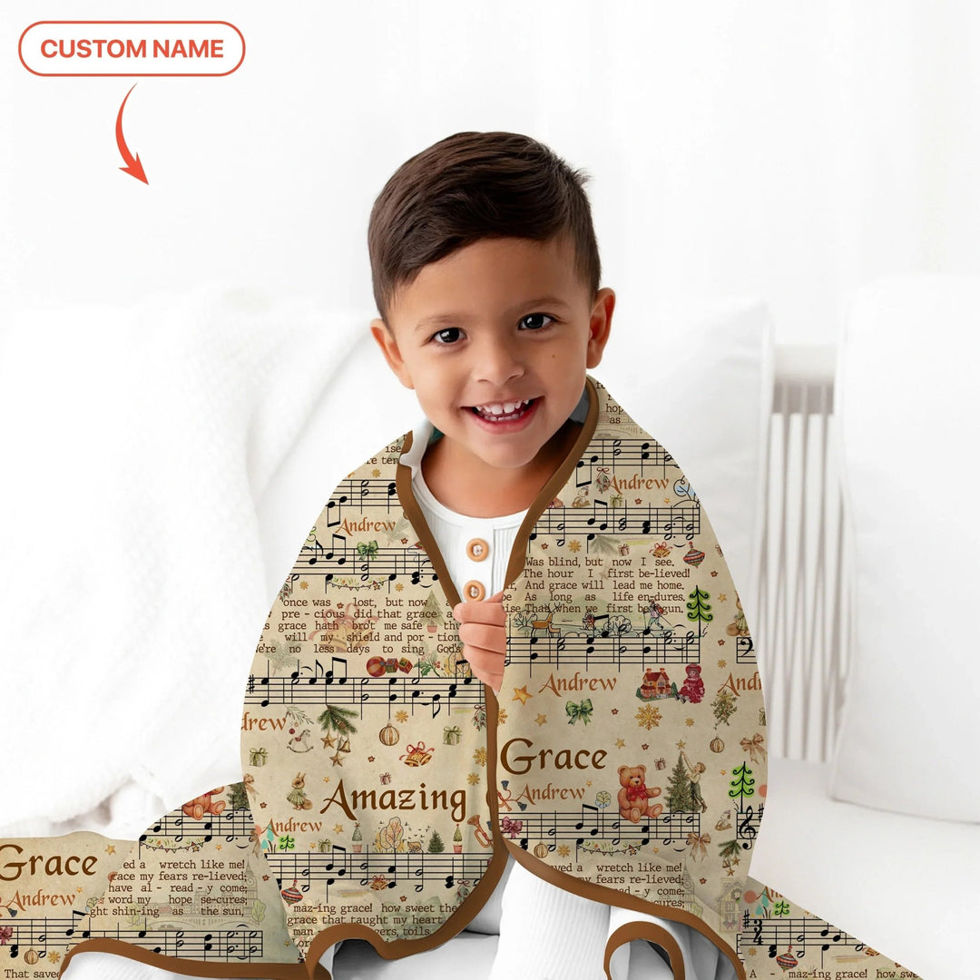 Amazing Grace Custom Name Toddler Blanket - Zumbamboo