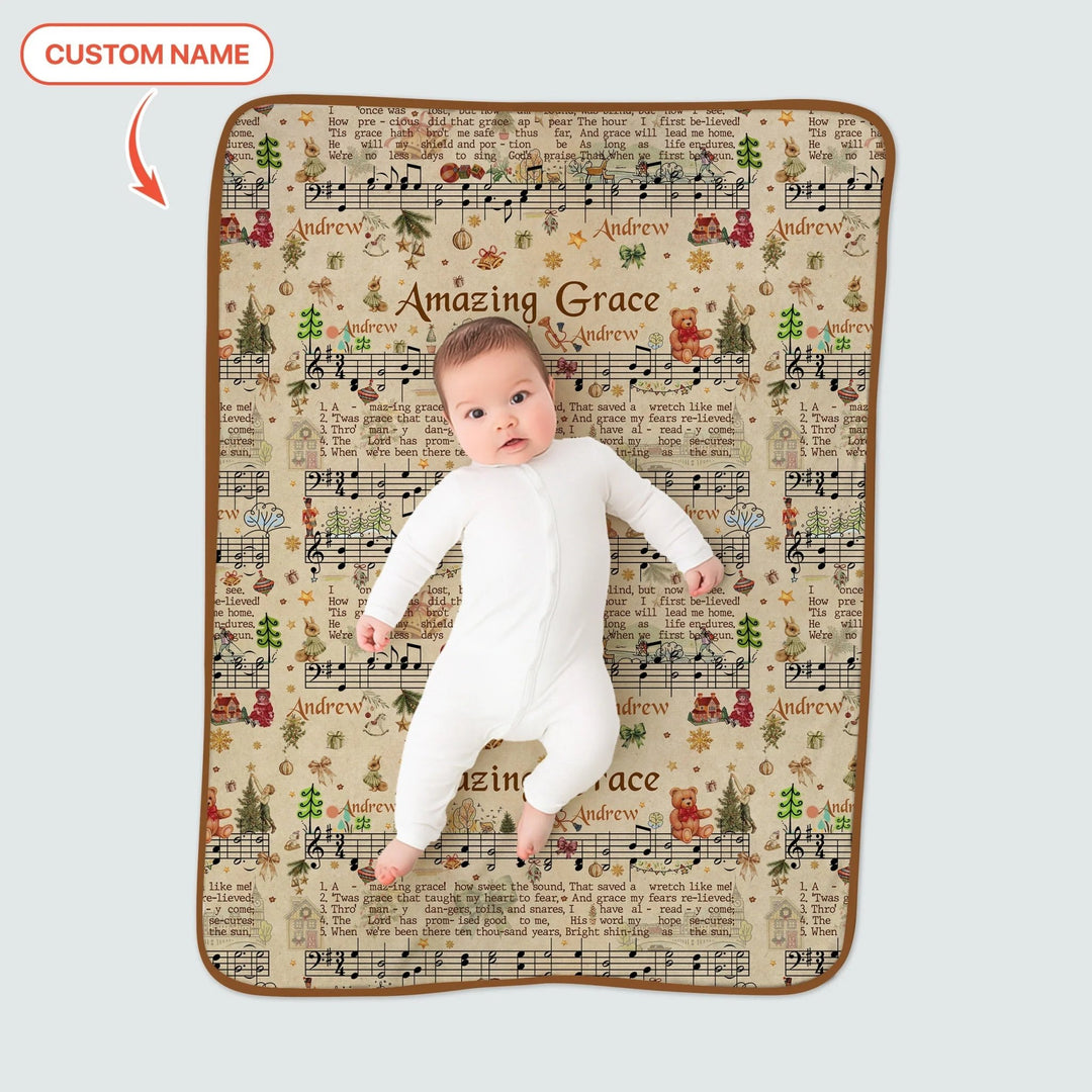 Amazing Grace Custom Name Toddler Blanket - Zumbamboo