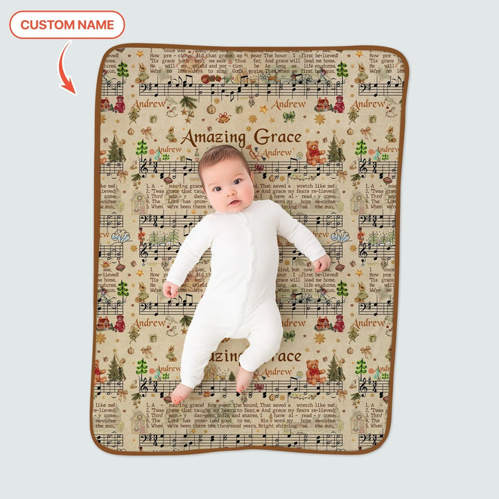 Amazing Grace Custom Name Toddler Blanket - Zumbamboo