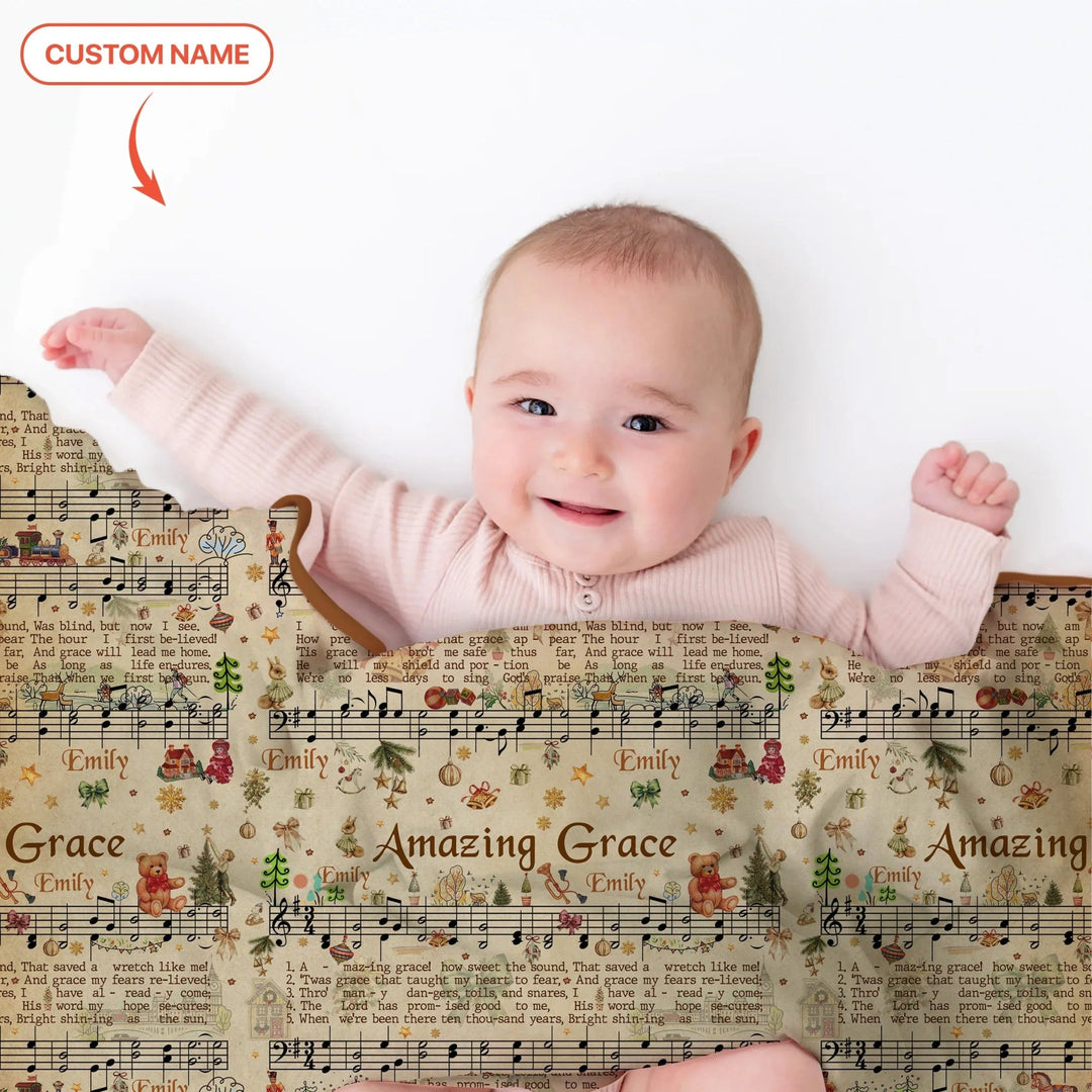 Amazing Grace Custom Name Toddler Blanket - Zumbamboo