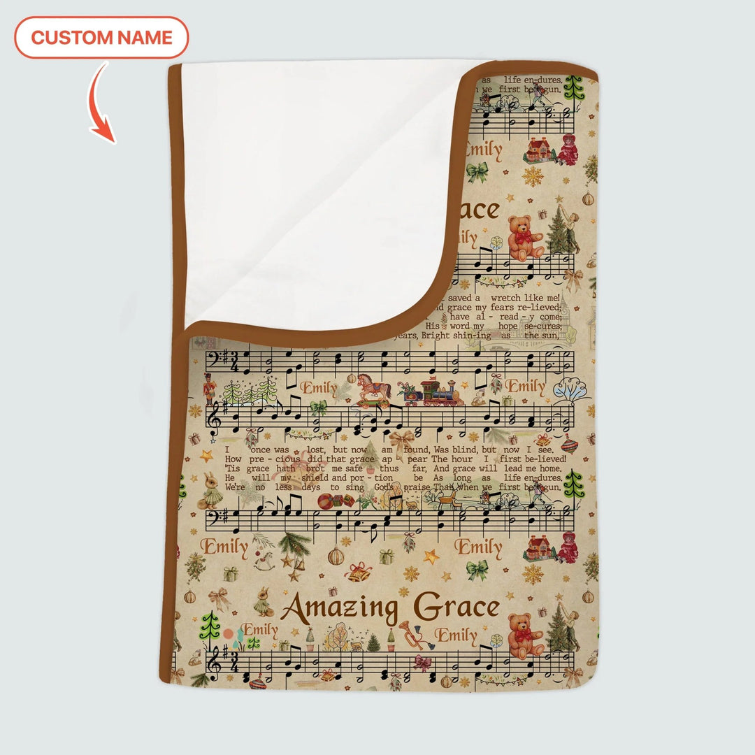 Amazing Grace Custom Name Toddler Blanket - Zumbamboo
