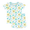 Aqua Floral Two Piece Short Sleeve Shorts Pajama Set , Aqua Floral Two Piece Short Sleeve Shorts Pajama Set - 12-18M