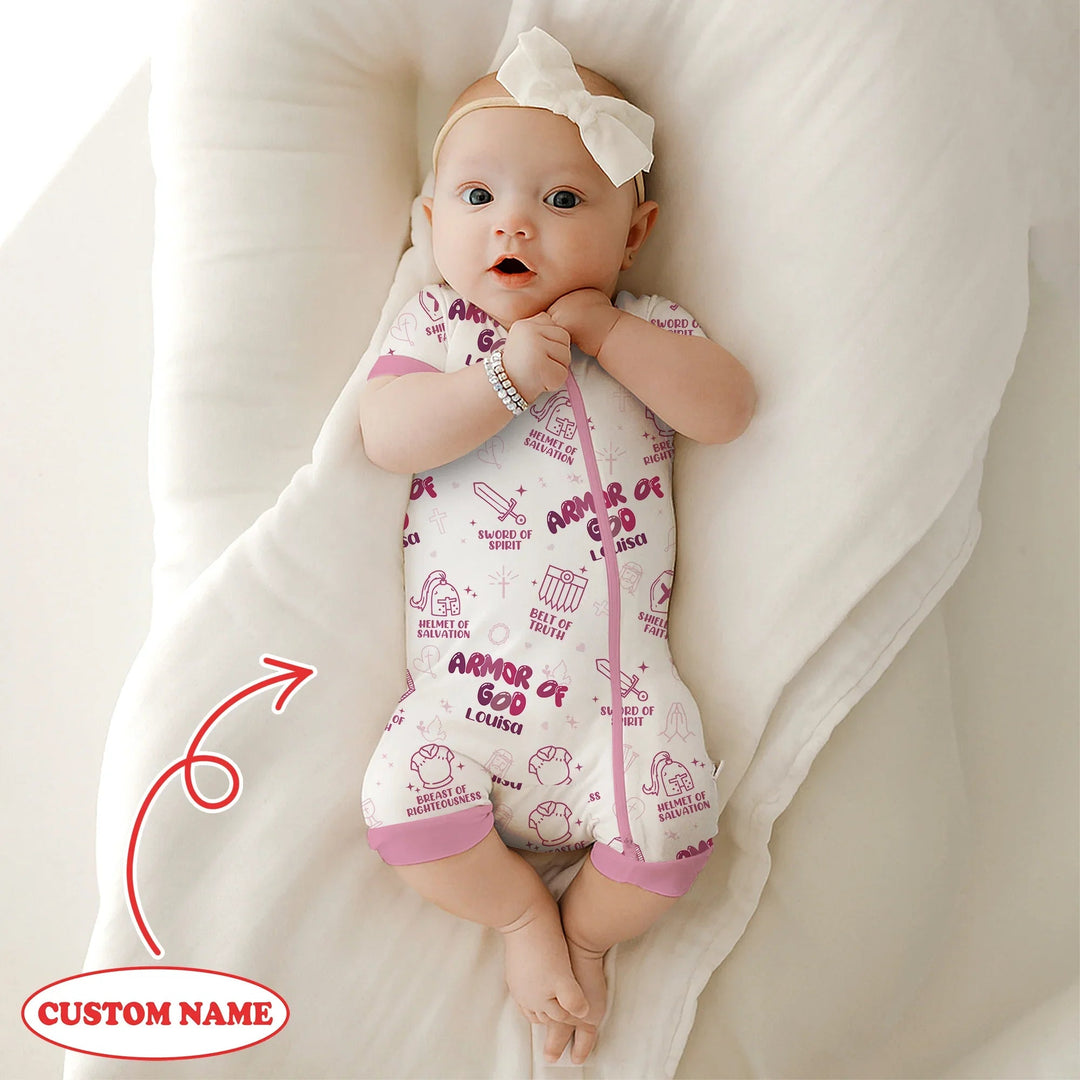 Armor of God Custom Name Shorty Zippy , Armor of God Custom Name Shorty Zippy - 0-3M