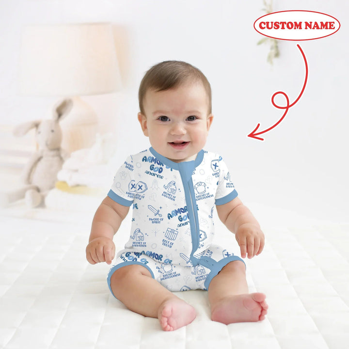 Armor of God Custom Name Shorty Zippy , Armor of God Custom Name Shorty Zippy - 0-3M