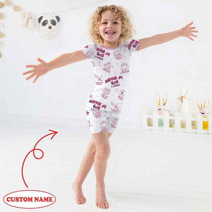 Armor of God Two Piece Short Sleeve Shorts Pajama Set - Zumbamboo