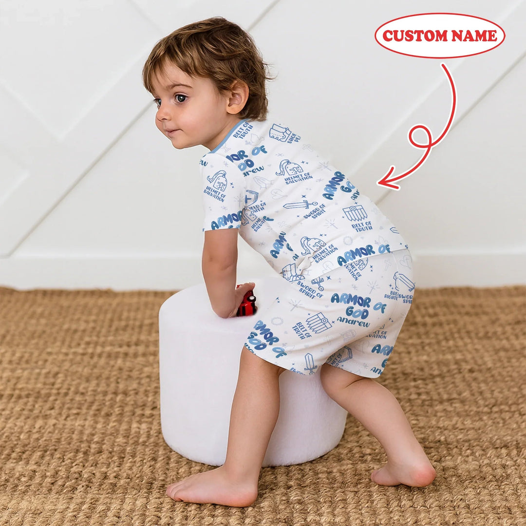 Armor of God Two Piece Short Sleeve Shorts Pajama Set - Zumbamboo