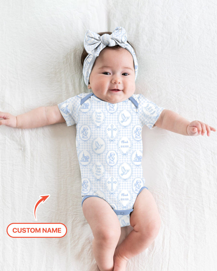 Custom Name Baptism Straight Outta Holy Water Bamboo Bodysuit