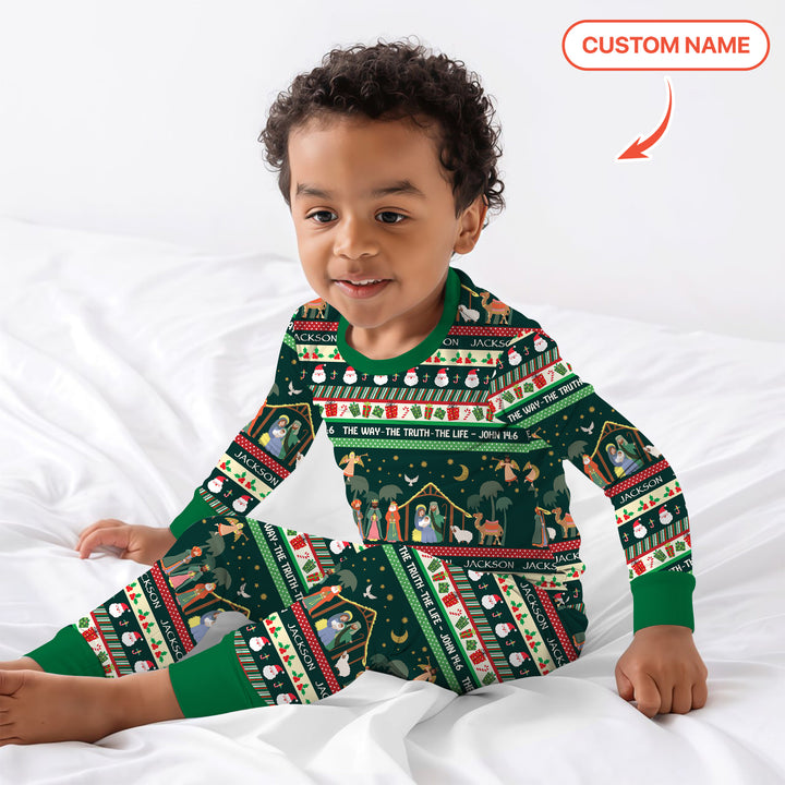 Zweiteiliges Langarm-Pyjama-Set mit Sommerfrüchten