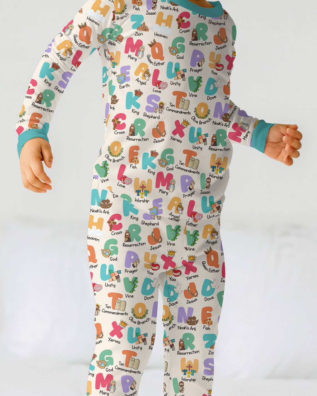 Biblical Alphabet Two Piece Long Sleeve Pajama Set