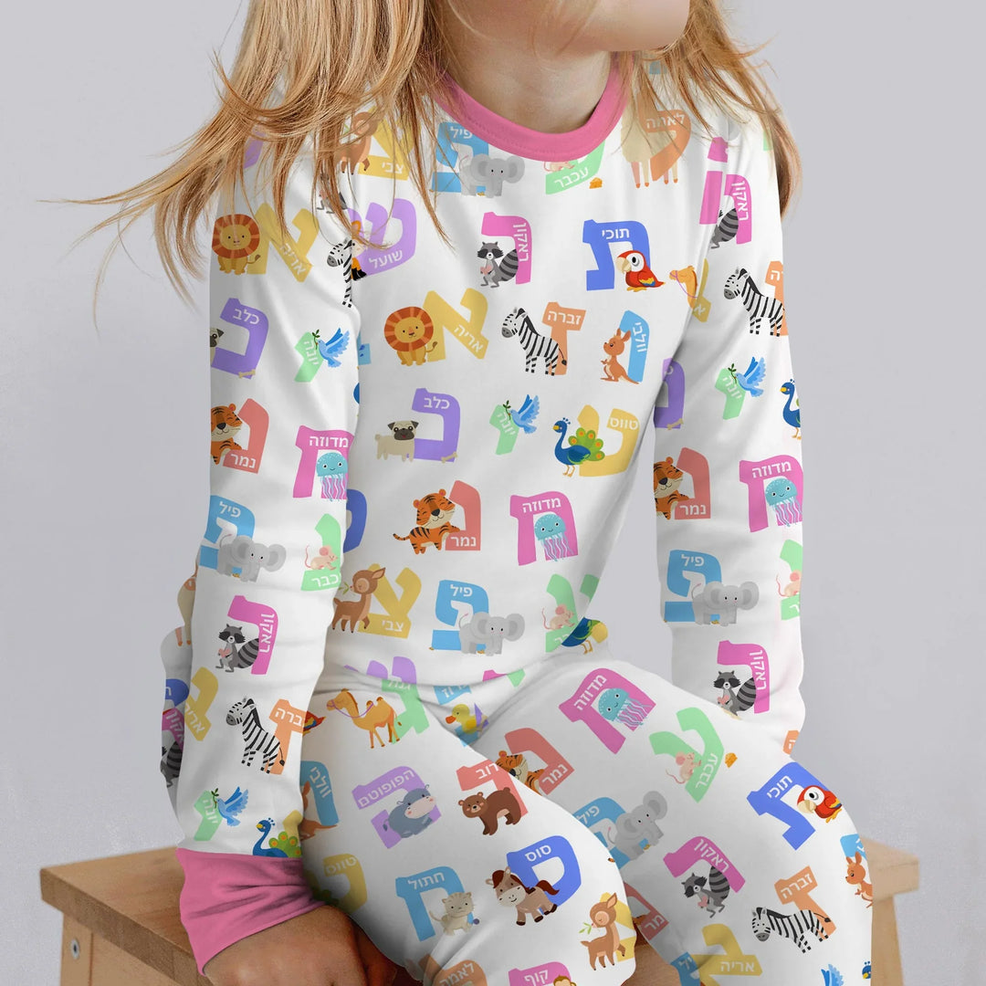 Zweiteiliges Langarm-Pyjama-Set mit Sommerfrüchten