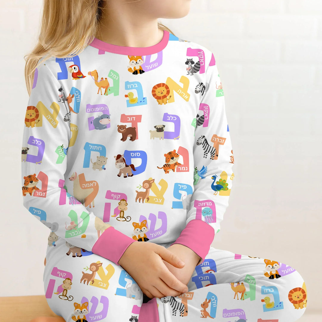 Zweiteiliges Langarm-Pyjama-Set mit Sommerfrüchten