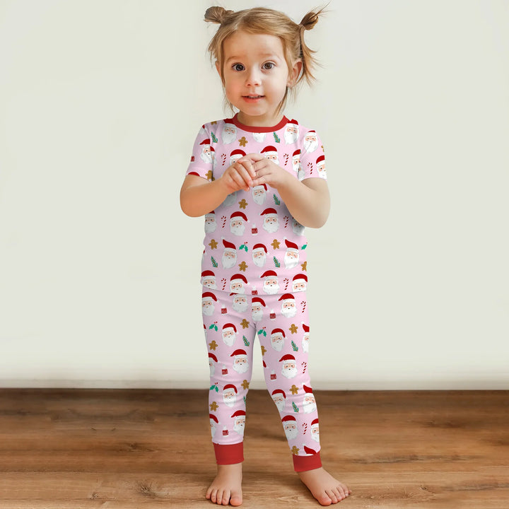Christmas Sweet Santa Two Piece Short Sleeve Pajama Set