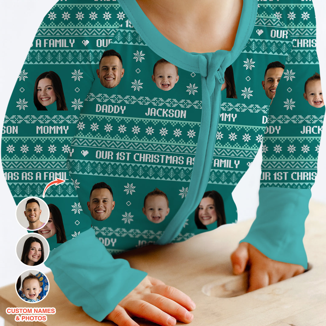Custom Photo Our 1st Christmas as a Family Convertible Zippy