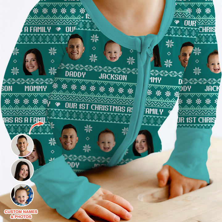 Custom Photo Our 1st Christmas as a Family Convertible Zippy