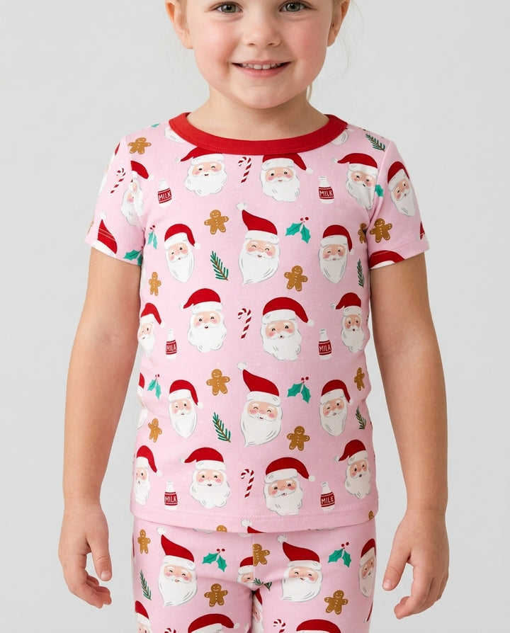 Christmas Sweet Santa Bamboo Two Piece Short Sleeve Pajama Set