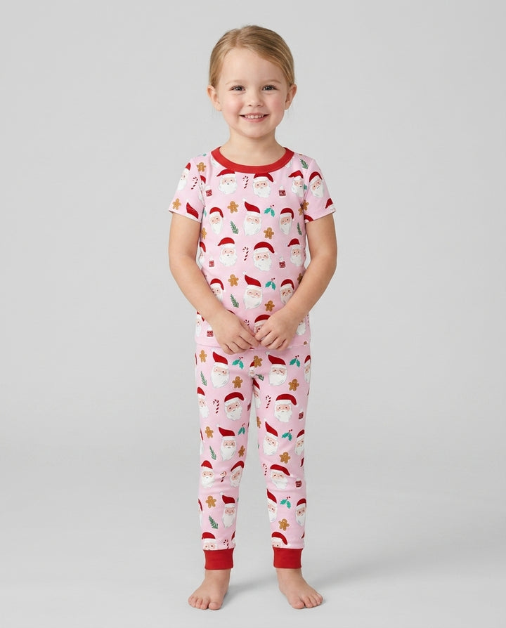 Christmas Sweet Santa Bamboo Two Piece Short Sleeve Pajama Set