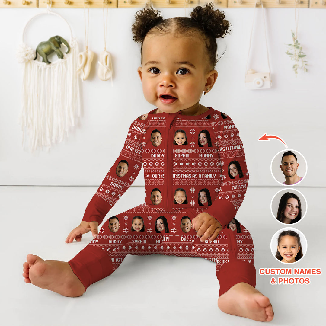 Custom Photo Our 1st Christmas as a Family Convertible Zippy