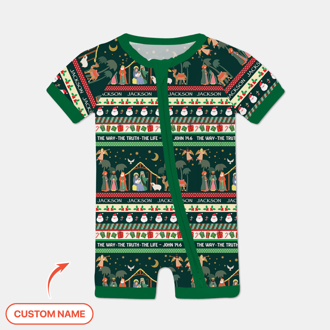 Benutzerdefinierter Name "My Deer First's Christmas" für Mädchen - Shorty Zippy