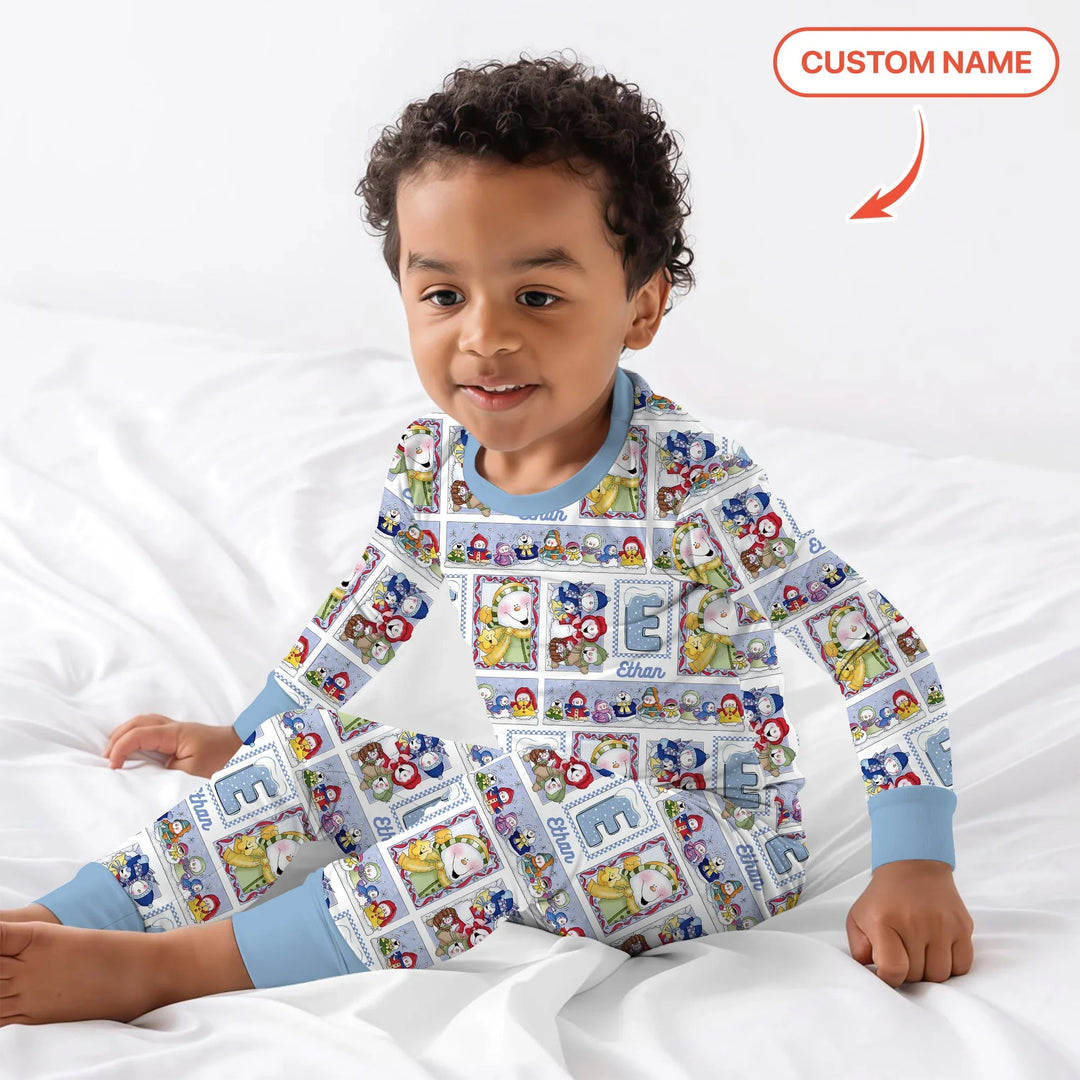 Zweiteiliges Langarm-Pyjama-Set mit Sommerfrüchten