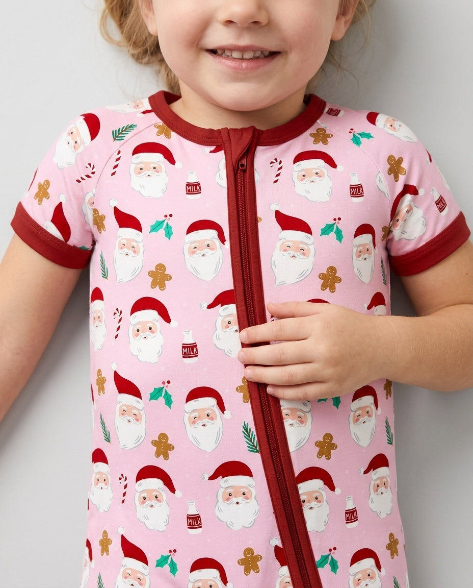 Christmas Sweet Santa Bamboo Shorty Zippy