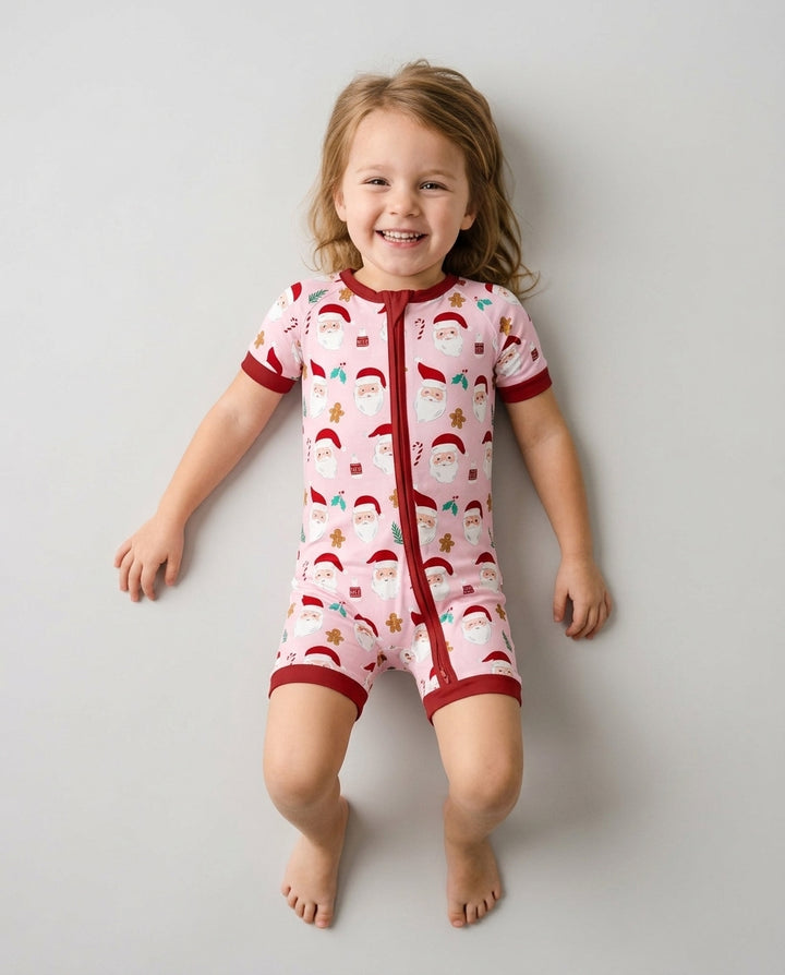 Christmas Sweet Santa Bamboo Shorty Zippy