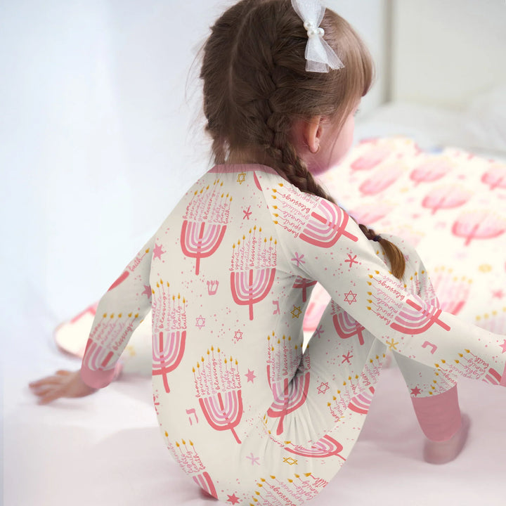 Hannukkah Menorah Family Matching Convertible Zippy , Hannukkah Menorah Family Matching Convertible Zippy - 0-3M / Girl