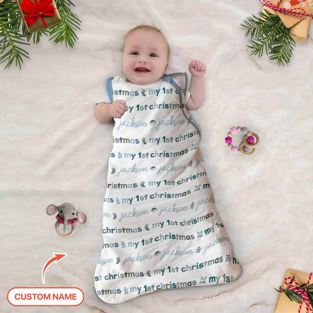Custom Name My First Christmas Color Mood Sleep Bag