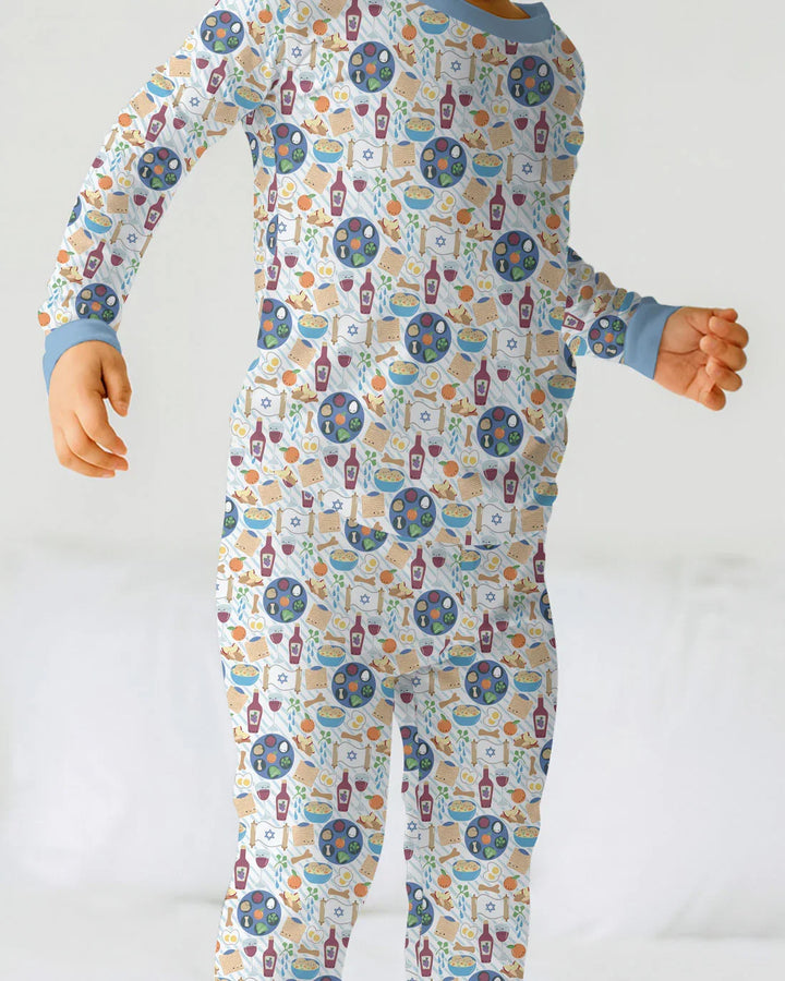 Passover Meal Two Piece Long Sleeve Pajama Set