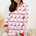 Conjunto de pijama de bambú de Papá Noel dulce de Navidad para mujer