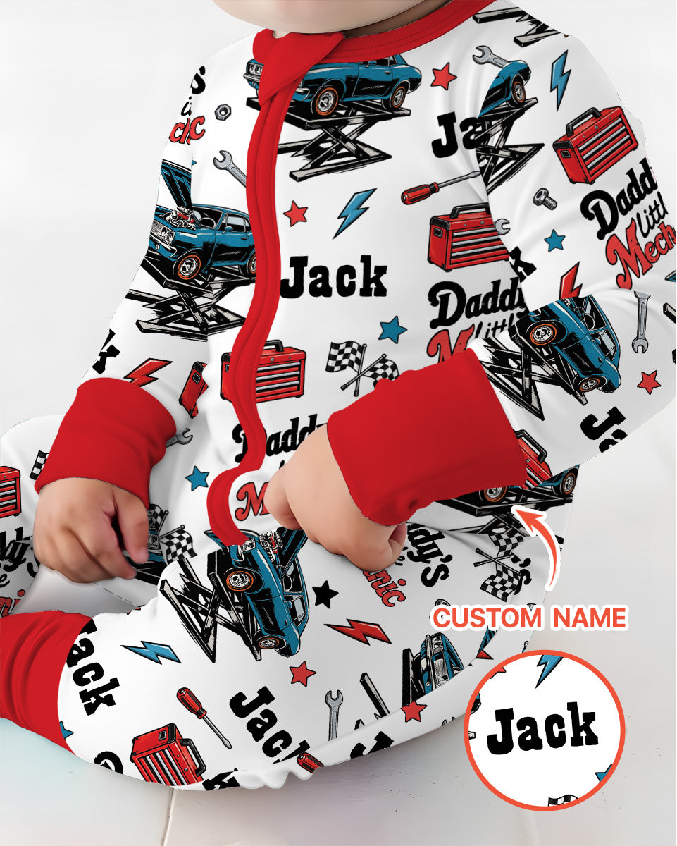 Custom Name Daddy's Little Mechanic Bamboo Convertible Zippy