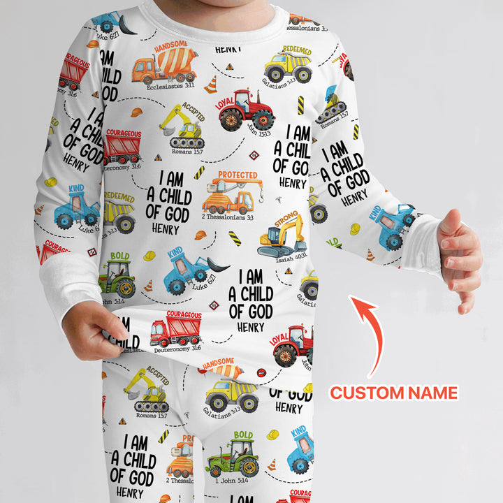 I Am A Child Of God Custom Name Two Piece Long Sleeve Pajama Set