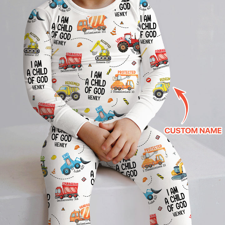 I Am A Child Of God Custom Name Two Piece Long Sleeve Pajama Set
