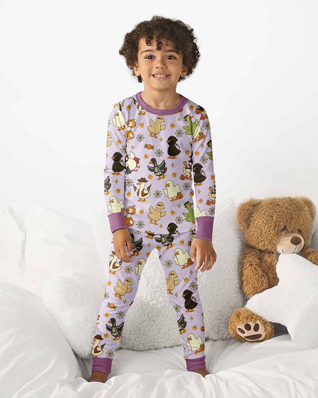 Zweiteiliges Langarm-Pyjama-Set mit Sommerfrüchten