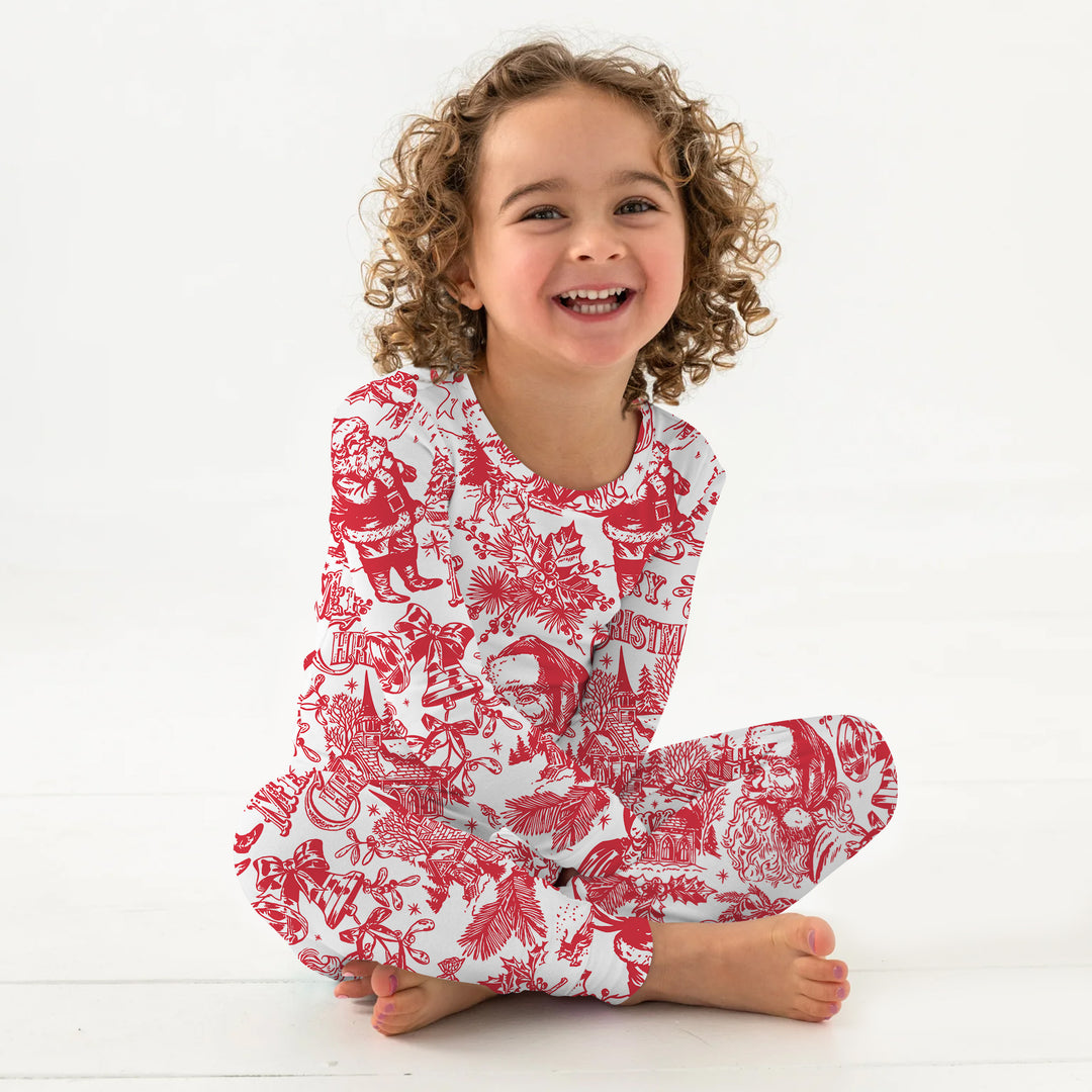 Zweiteiliges Langarm-Pyjama-Set mit Sommerfrüchten
