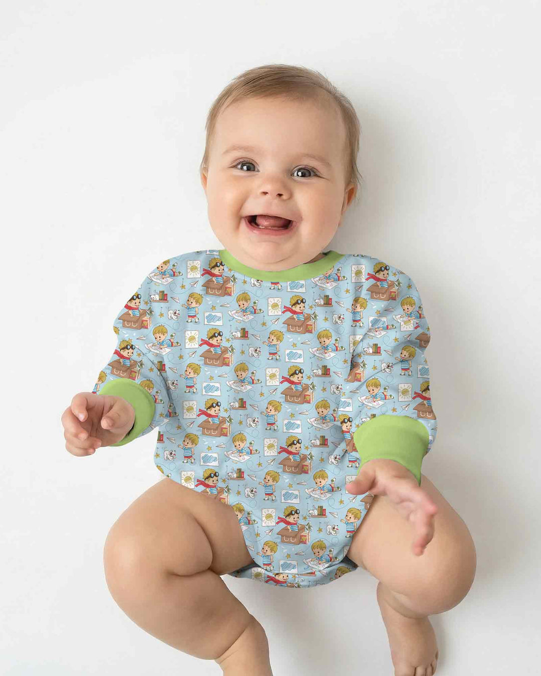 Gerippte Babykleidung mit individuellem Foto - Weich &amp; Skizzenhaft