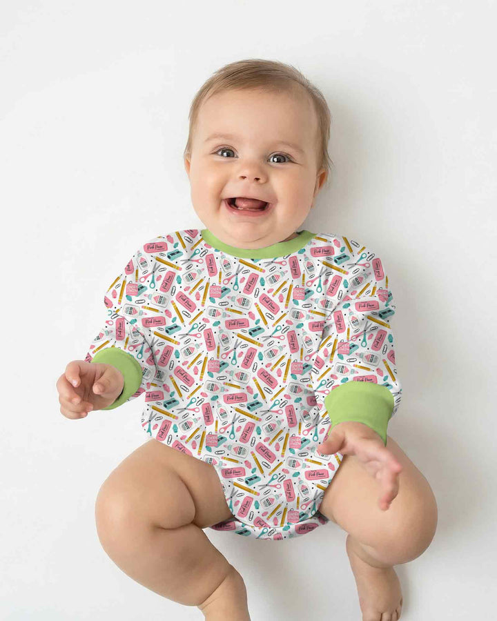Pink Power School Supplies Bamboo Bubble Romper