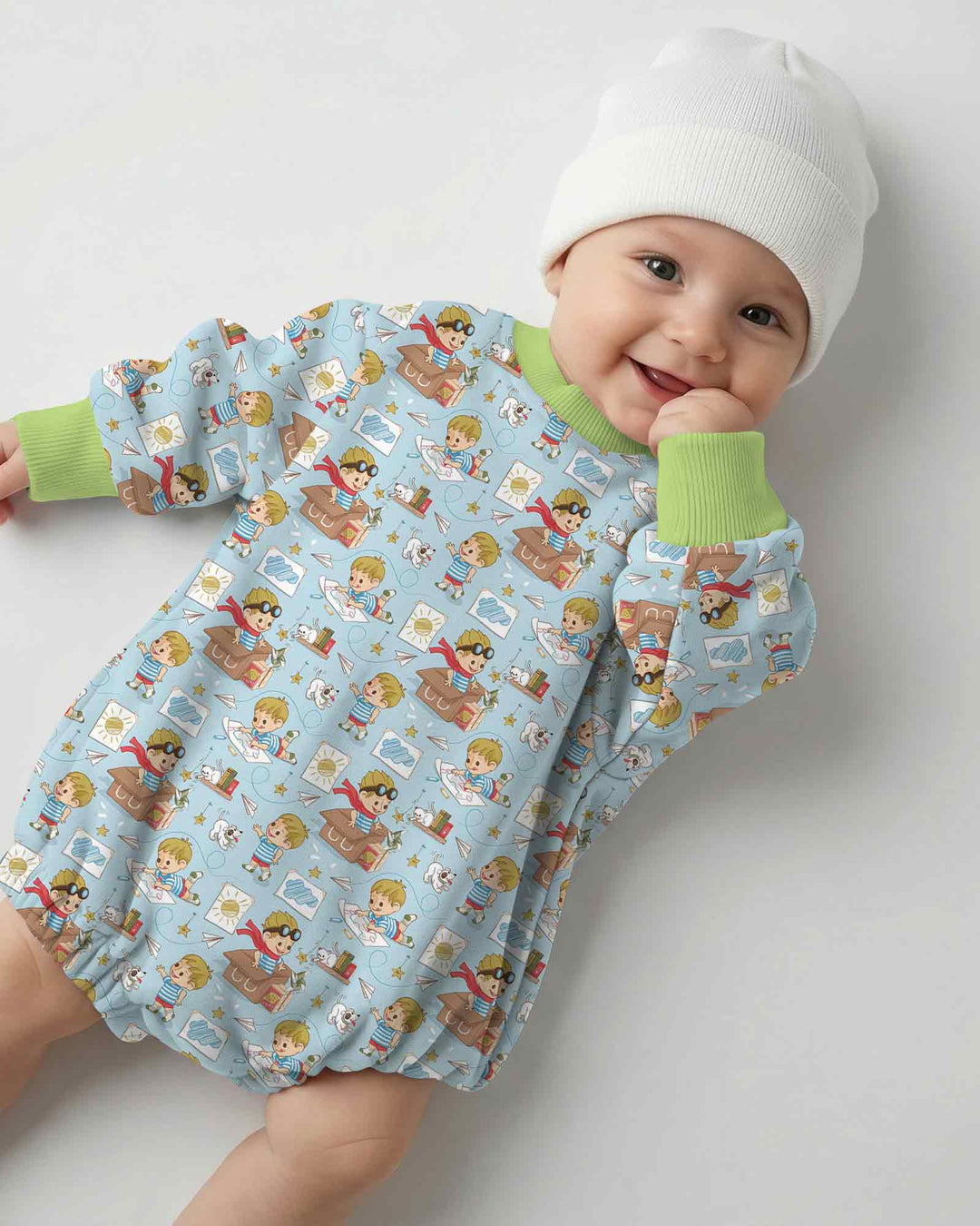 Gerippte Babykleidung mit individuellem Foto - Weich &amp; Skizzenhaft