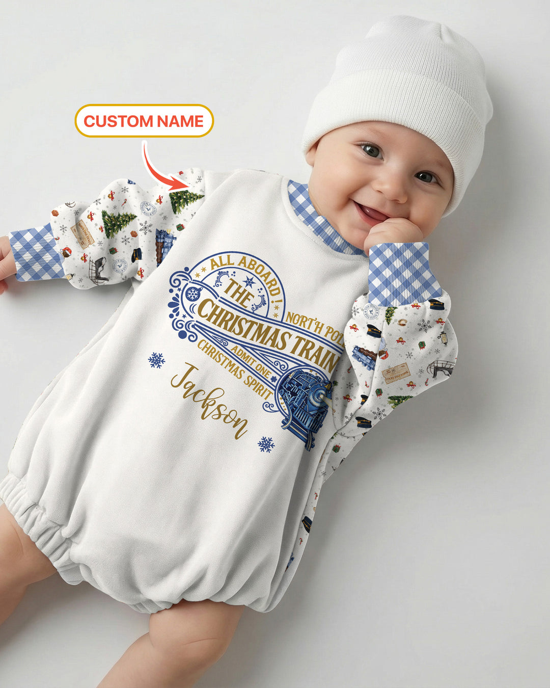 Custom Name North Pole Adventure Bamboo Bubble Romper