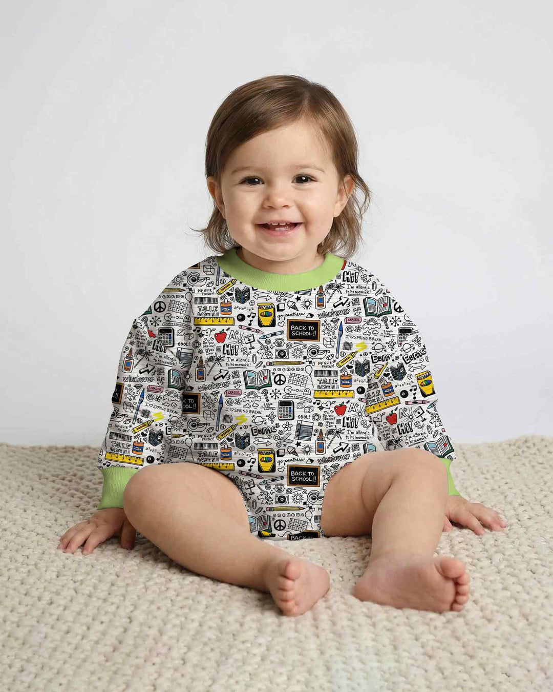 Gerippte Babykleidung mit individuellem Foto - Weich &amp; Skizzenhaft
