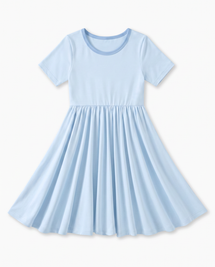Einfarbiges Bambus-Drehkleid