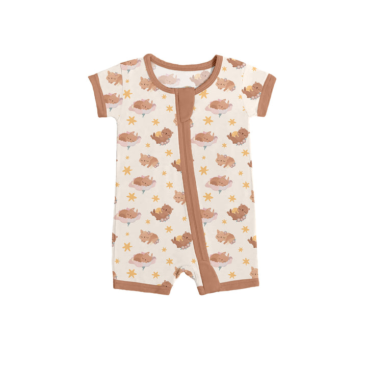 Beary Sleepy Shorty Zippered Romper