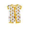 Beer Mugs and Barrels Shorty Zippered Romper , Beer Mugs and Barrels Shorty Zippered Romper - 0-3M
