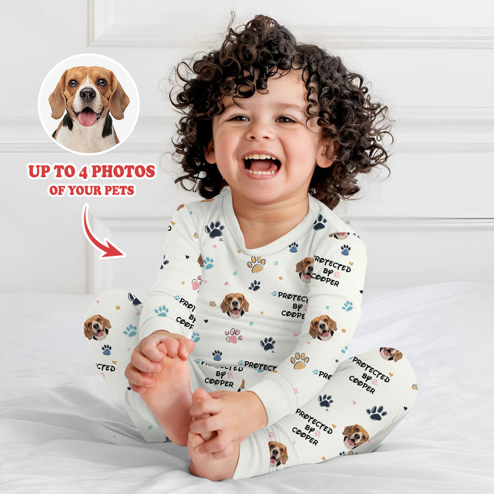 Custom Dog Photo Pattern "Protected By" Pajama