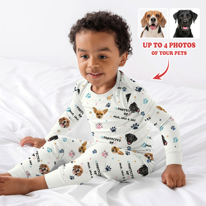 Custom Dog Photo Pattern "Protected By" Pajama