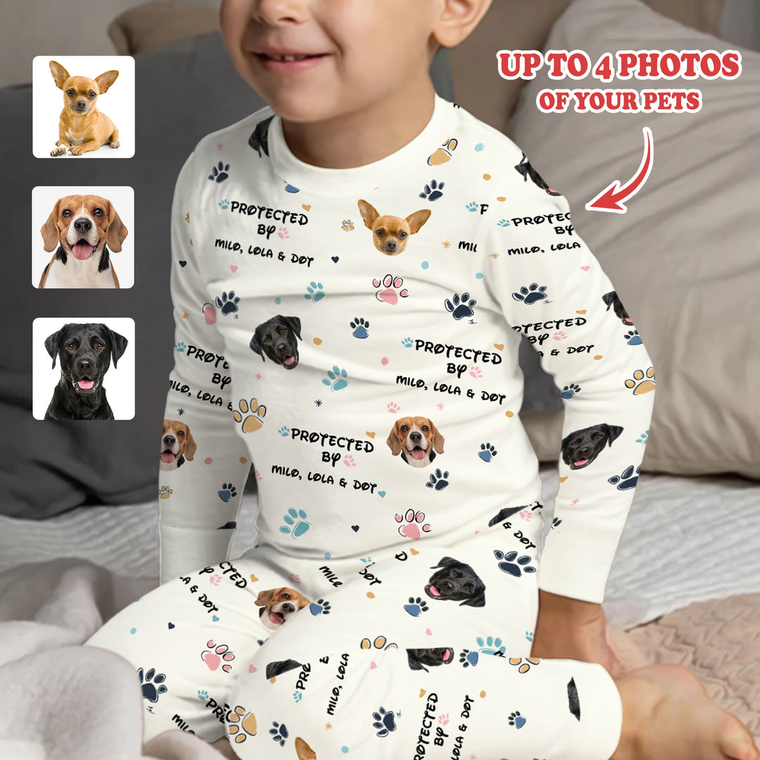 Custom Dog Photo Pattern "Protected By" Pajama