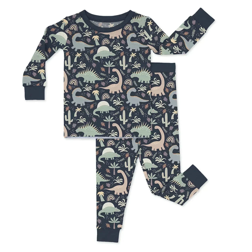 Best-Selling Printed Two Piece Pajama Sets , Best-Selling Printed Two Piece Pajama Sets - Navy Jurassic Jungle / 12-18M