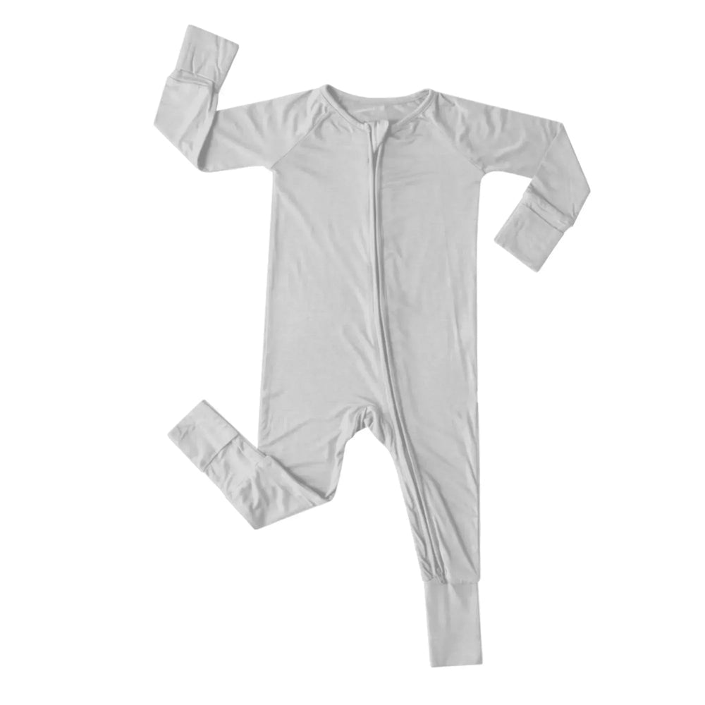 Best-Selling Solid Convertible Zippered Rompers , Best-Selling Solid Convertible Zippered Rompers - Light Gray / Newborn