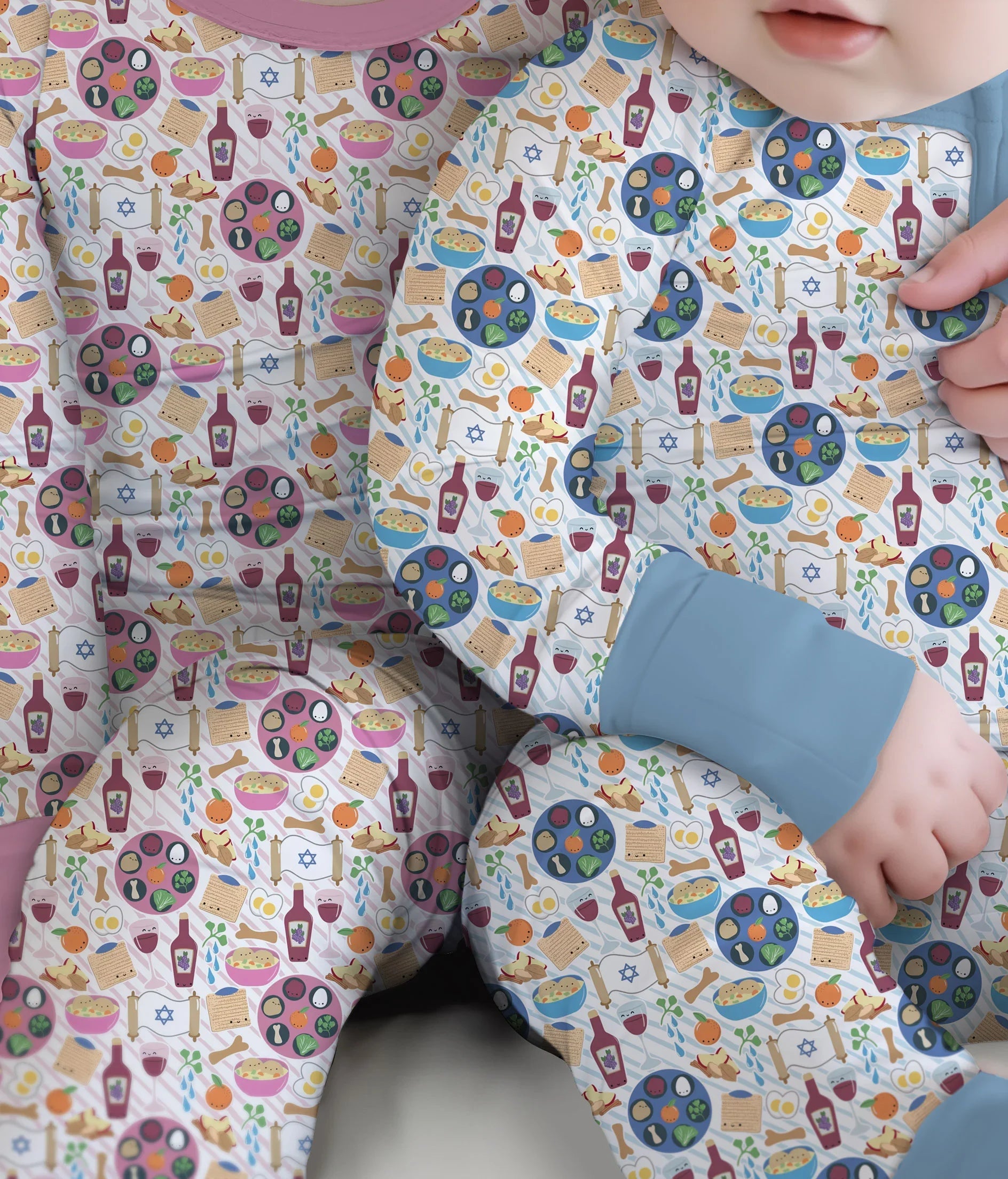 Zweiteiliges Langarm-Pyjama-Set mit Sommerfrüchten